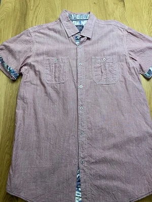 Company 81 Men’s Shirt SZ L Pink Short Sleeve Button Down Pockets Unique Linings - Image 1 of 4