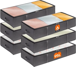 Lifewit 95L Aufbewahrungstasche, Unterbettkommode, 6 Stück Transporttasche, Umzu - Bild 1 von 12