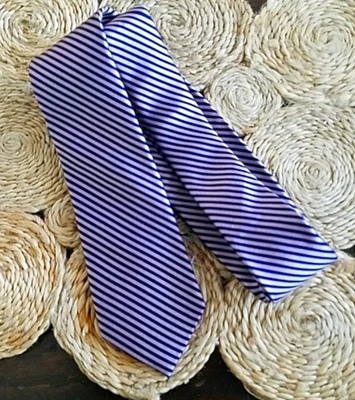 Corbata Express azul púrpura 100 % seda para hombre ajustada nueva con etiquetas Foto 1 de 4