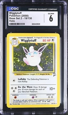 CGC 6 EX/NM Wigglytuff 19/130 Base Set 2 Holo Rare Pokemon Card 🌀SWIRL🌀 - Image 1 of 2