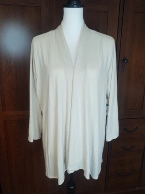 Cárdigan Kim Rogers Ligero Frente Abierto Talla XL Crema Nuevo con Etiquetas Foto 1 de 4