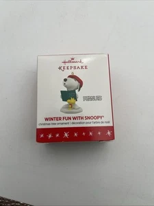 Hallmark Keepsake 2016 WINTER FUN WITH SNOOPY Miniature Christmas Ornament - Picture 1 of 4