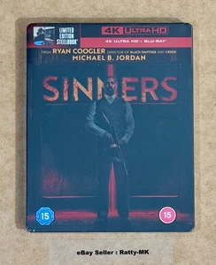 SINNERS - UK EXCLUSIVE 4K + BLU RAY STEELBOOK - NEW & SEALED - Picture 1 of 9