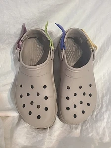 Men's Size 12 CROCS Adjustable Backstrap Beige - Picture 1 of 16