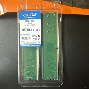 Crucial Kit 32GB (2x 16GB) 3200MHz DDR4 UDIMM PC4-25600 1.2V CL22 Desktop Memory - Afbeelding 1 van 3