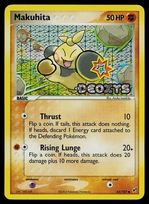 Pokemon Card - Makuhita Deoxys 65/107 Reverse Holo Stamped - Image 1 of 2