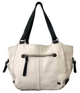 Borsa a tracolla The Sak Kendra bicolore nera e crema pelle ciottolata hobo - Foto 1 di 20