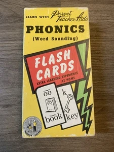 Vintage 1959 Parent Teacher Aids Phonics Flash Cards Learning Complete Set - Picture 1 of 6