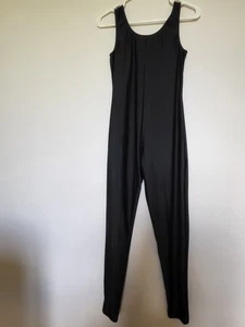 Speerise Women's Tank Full Length Unitard Sleeveless Black Jumpsuit Size Large - Picture 1 of 9