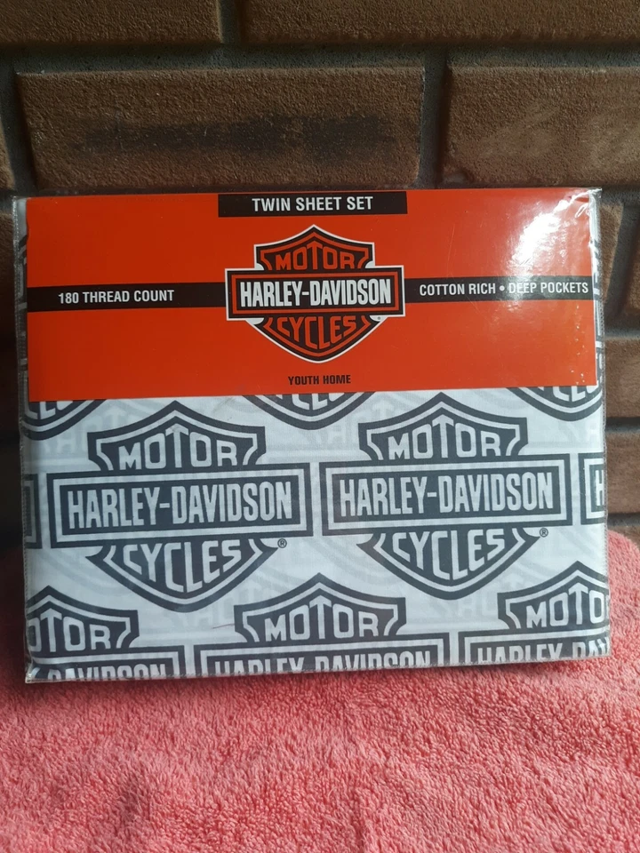 Harley Davidson Twin Sheet Set 180 Thread Count Youth Flame Rider Fireball