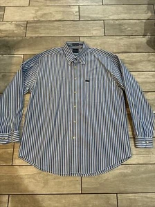 Faconnable Mens Blue Striped Shirt XL Bird logo - Picture 1 of 10