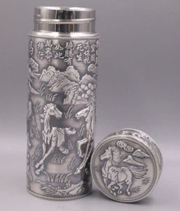 999 Feinsilber Wasserbecher Feinsilber Innenbehälter Pferd Vakuumbecher /100g - Bild 1 von 9