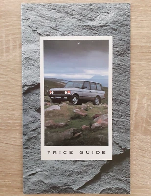 Range Rover Price List & Options Brochure 1991 - Turbo D  Vogue  Vogue SE - Image 1 of 3