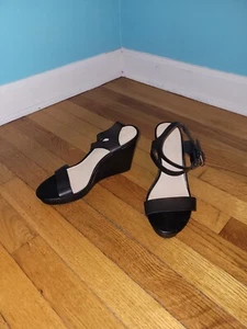 Platform Wedge Sandals Black sz. 10 - Picture 1 of 5