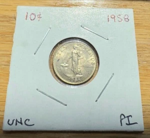 Republic Philippines 10 Centavos 1958 in uncirculated condition - Picture 1 of 2