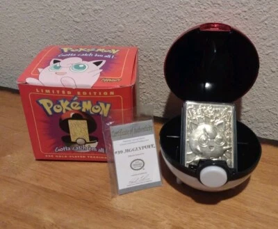 23K Gold Plated JIGGLYPUFF Trading Card #39 Pokemon Burger King 1999 Vtg - Image 1 of 4