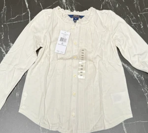 Polo Ralph Lauren Shirt Girls Size 6X Long Sleeve Button Down Ruffle Front - Picture 1 of 2