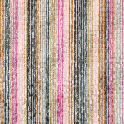 Romo Multicolor Striped Epingle FR Velvet Fabric- Issia / Multi 1.05 yds 7963/07 - Image 1 of 2