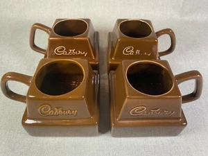 4x 80s CADBURY'S Chocolate Chunk Ceramic Mugs Inc’ Carlton Ware Rare Collectible - Picture 1 of 3
