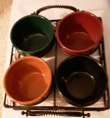 Condiment Caddy, Cast Iron, Caddy With 4 Bowls - Image 1 of 4