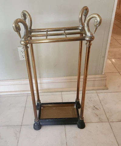Superb Quality Vintage Brass and Wrought Iron Umbrella Stand Cover