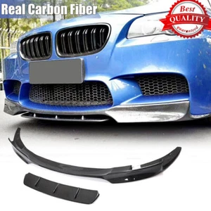 For BMW F10 M5 Sedan 2012-2016 Real Carbon Front Bumper Lip Spoiler Splitters - Picture 1 of 12