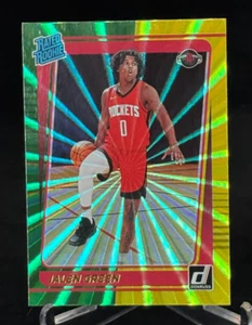 2021-22 Donruss Rated Rookie Holo Laser Green & Yellow #209 Jalen Green - Picture 1 of 2