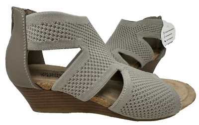 Croft & Barrow Women's Rosiee Zip Up Wedge Dress Sandals Taupe Size:6 71U - Image 1 of 4