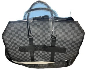 New Caesars Rewards Black and Grey Checked Zippered Duffle Bag - Picture 1 of 8