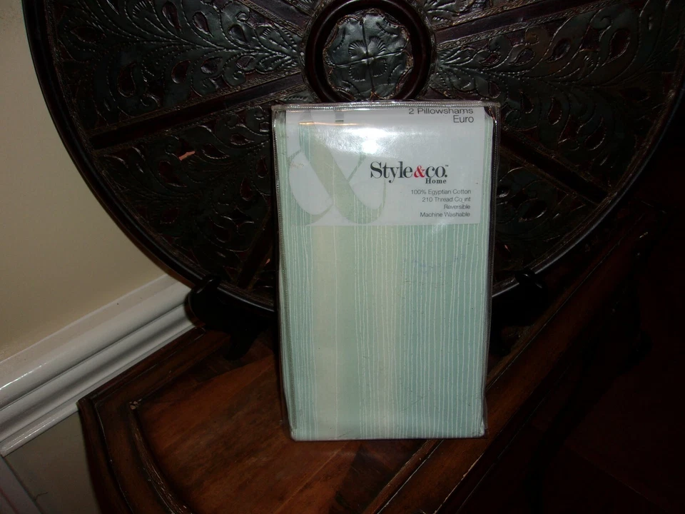 Nuevo Par de fundas Euro Style & Co Sea Flower 210TC 100 % algodón egipcio azul Foto 1 de 1