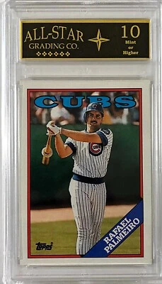 1988 Topps #186 Rafael Palmeiro Wrong Back Gus Polidor #798 ERROR CARD ASG 10 - Image 1 of 2