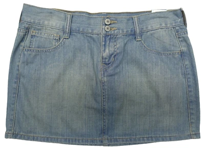 Old Navy Jeans Skirt Women Size 0 Denim Light Wash Pockets Cotton NEW - Image 1 of 3