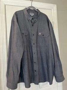 Carhartt Mens 4XL Relaxed Long Sleeve Shirt Lightweight Chambray Button Front - Picture 1 of 9