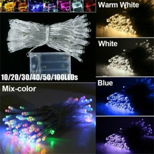 Battery Operated LED Fairy Lights, 2M 3M 5M 10M Xmas String Lights Party Wedding - Picture 1 of 30