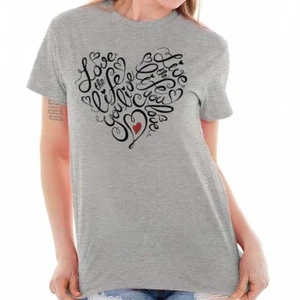 Love The Life You Live Inspiration Positive Womens Crewneck T Shirt Tees Tops - Picture 1 of 10