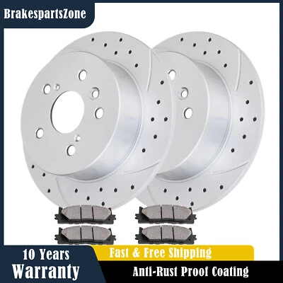 Ajuste para Lexus ES350 2007-2012 281mm Freno trasero perforado Rotores y pastillas frenos Foto 1 de 4