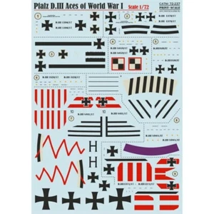Print Scale 72-237 Waterslide Decal Flugzeug 1:72 Pfalz DIII Aces of World War I - Bild 1 von 24