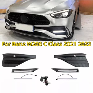 For Mercedes Benz W206 C Class 2021 2022 Front Bumper Fog Light Trim Cover+Lamp - Picture 1 of 6