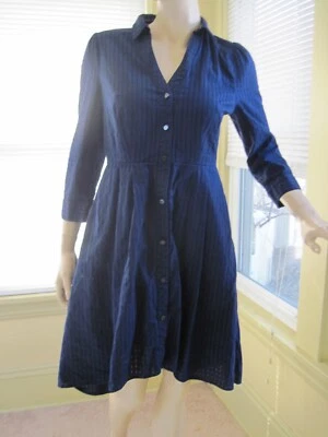 Vestido Camisa Moulinette Soeurs Anthropologie Dakota Azul Marino Talla 6 Usado en Excelente Condición Foto 1 de 4