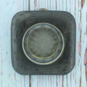 Antique Huguenin Freres Niello+GMT Bezel Purse/Travel Watch for Movement Silver - Picture 1 of 2