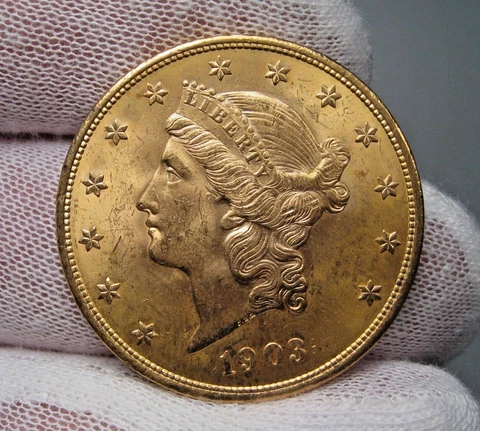 AU+/Unc 1903 GOLD $20.00 LIBERTY Double Eagle Cover