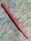  Hand carved PINK SALMON  Wood YARN  CROCHET HOOK  size G