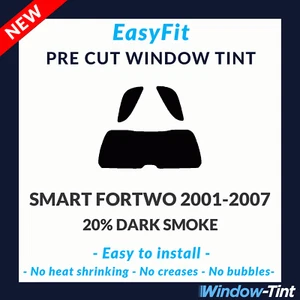EasyFit Static Pre Cut Window Tint For Smart Fortwo 2001-2007 - 20% Dark Rear - Picture 1 of 3