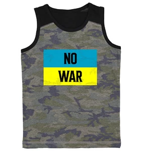 No War - Ukraine Flag Peace Ukrainian Pride Support Youth Contrast Tank Top - Picture 1 of 7