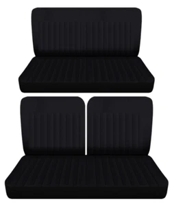 Fits 1953-1957 Chevy 210 coupe Front 50-50 to and solid Rear seat covers black - Picture 1 of 1