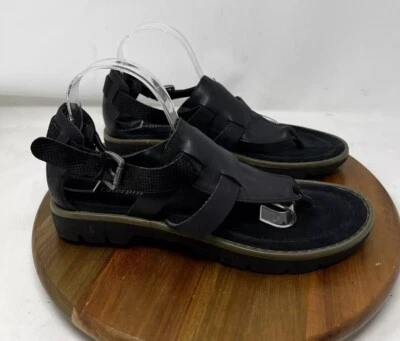 Sandalia Cat Caterpillar Mujer Cuero Shanna Ankel Correa Tanga Negro Talla 10 Foto 1 de 4