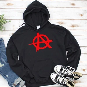 SUDADERA CON CAPUCHA ANARQUISTA (metal revolución punk filosofía política reino unido crujiente) - Imagen 1 de 5