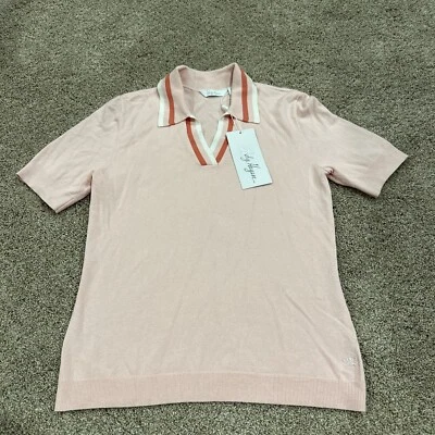 NWT Lady Hagen Women’s Contract Trim Short Sleeve Polo Shirt Size XS Pink - Image 1 of 3