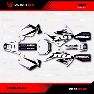 White & Purple Shift Racing Graphics Kit fits Honda Cr85 03-07 CR 85 Decal - Picture 1 of 2