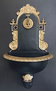 Aluminium wall fountain Baroque brass tap garden fountain sink decoration - Picture 1 of 13